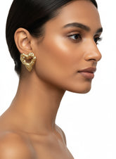 TEXTURED HEART STUDS